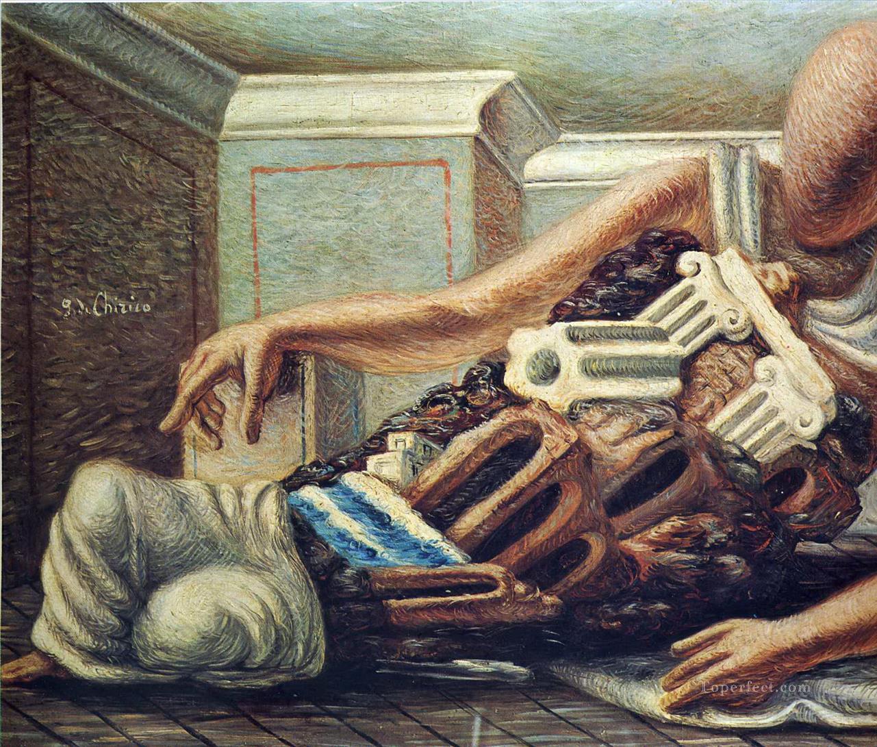 考古学者 ジョルジョ・デ・キリコ シュルレアリスム油絵